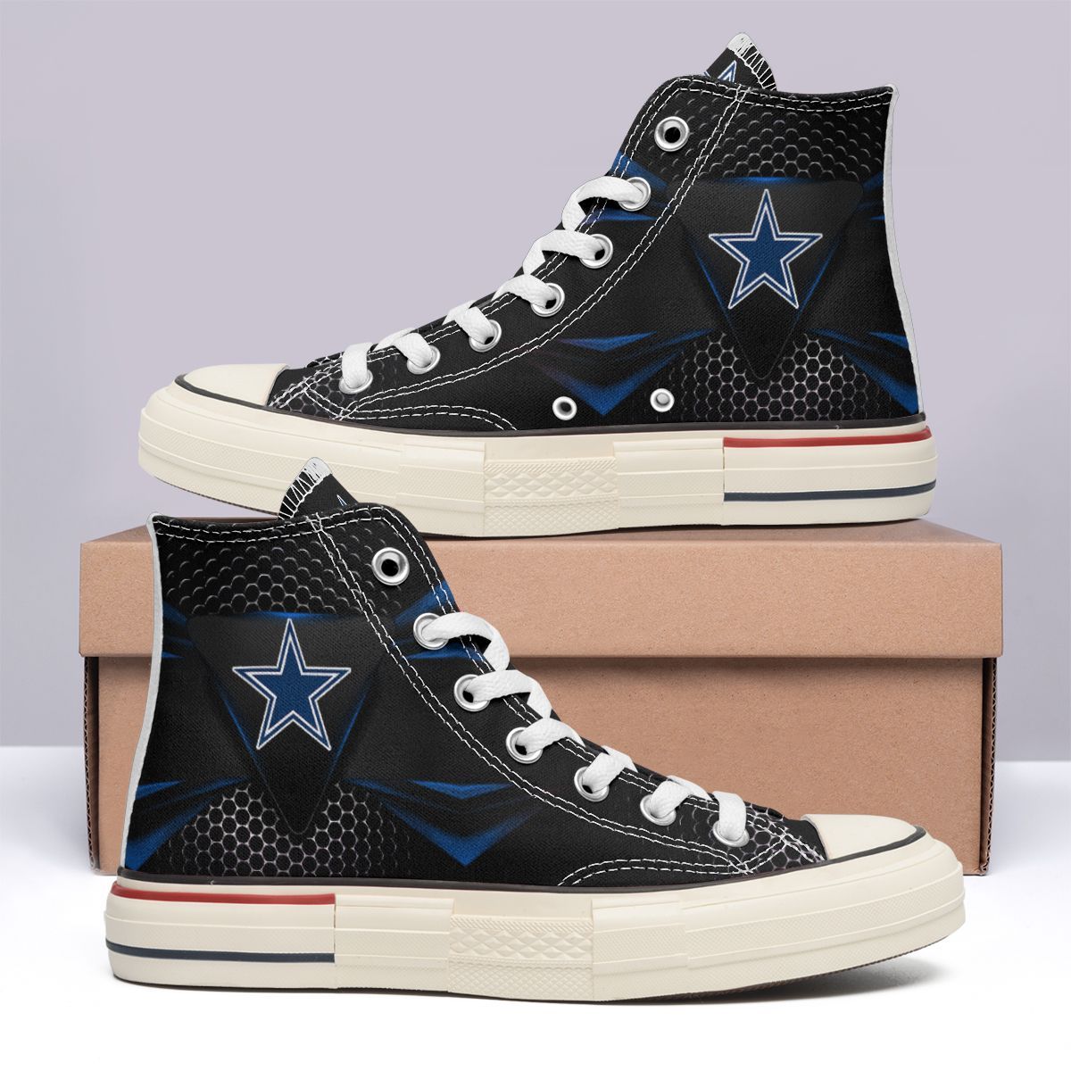 Dallas Cowboys New High Top Canvas Shoes 68