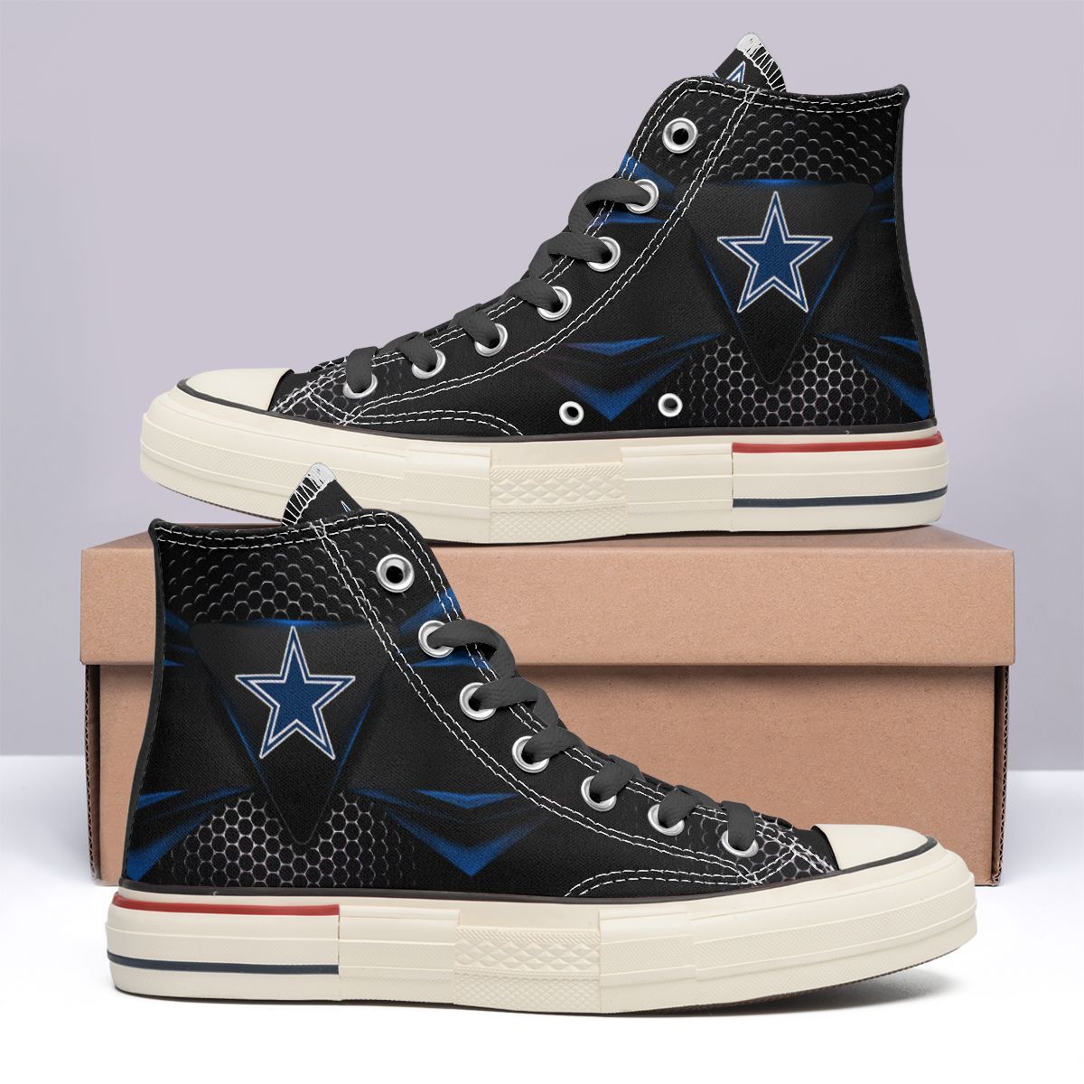 Dallas Cowboys New High Top Canvas Shoes 68
