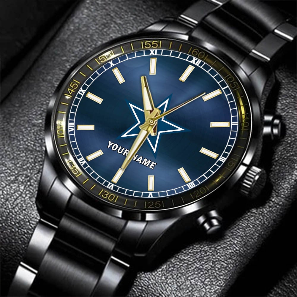 Dallas Cowboys Black Fashion Watch Gifts For Sport Fans AZWATCH039