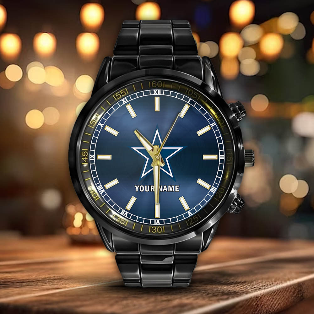 Dallas Cowboys Black Fashion Watch Gifts For Sport Fans AZWATCH039