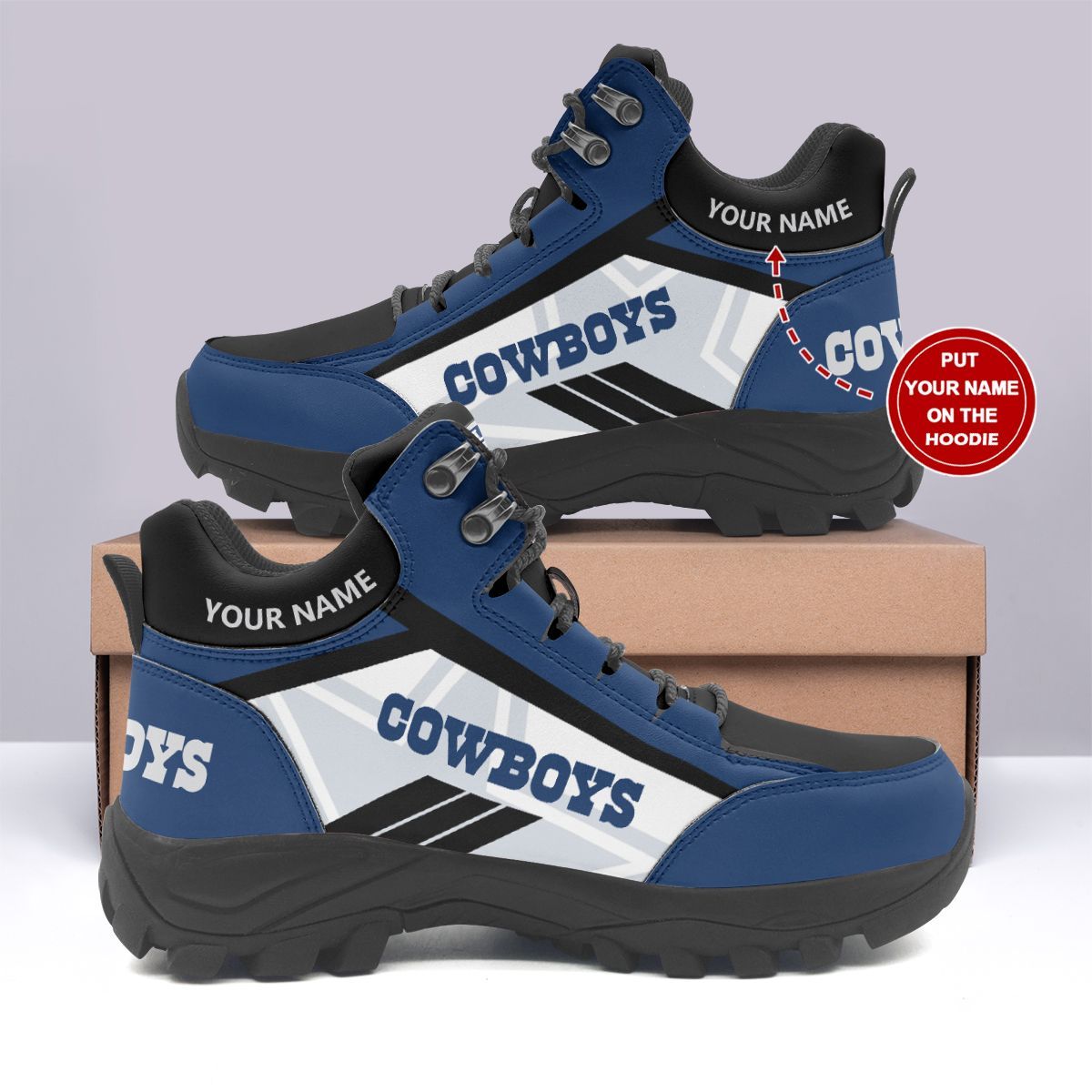 Dallas Cowboys Personalized Hiking Shoes 38