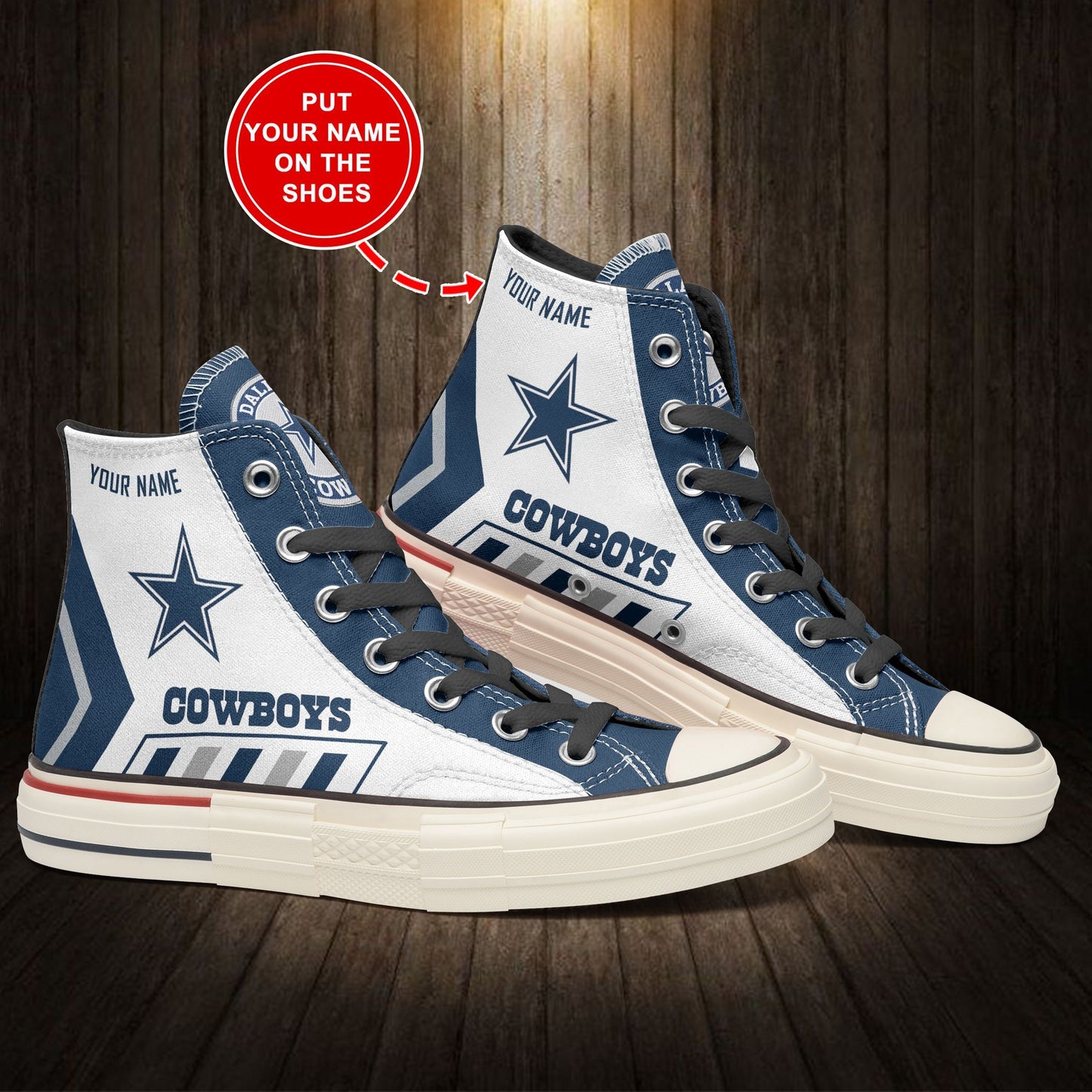 Dallas Cowboys Personalized New High Top Canvas Shoes 24