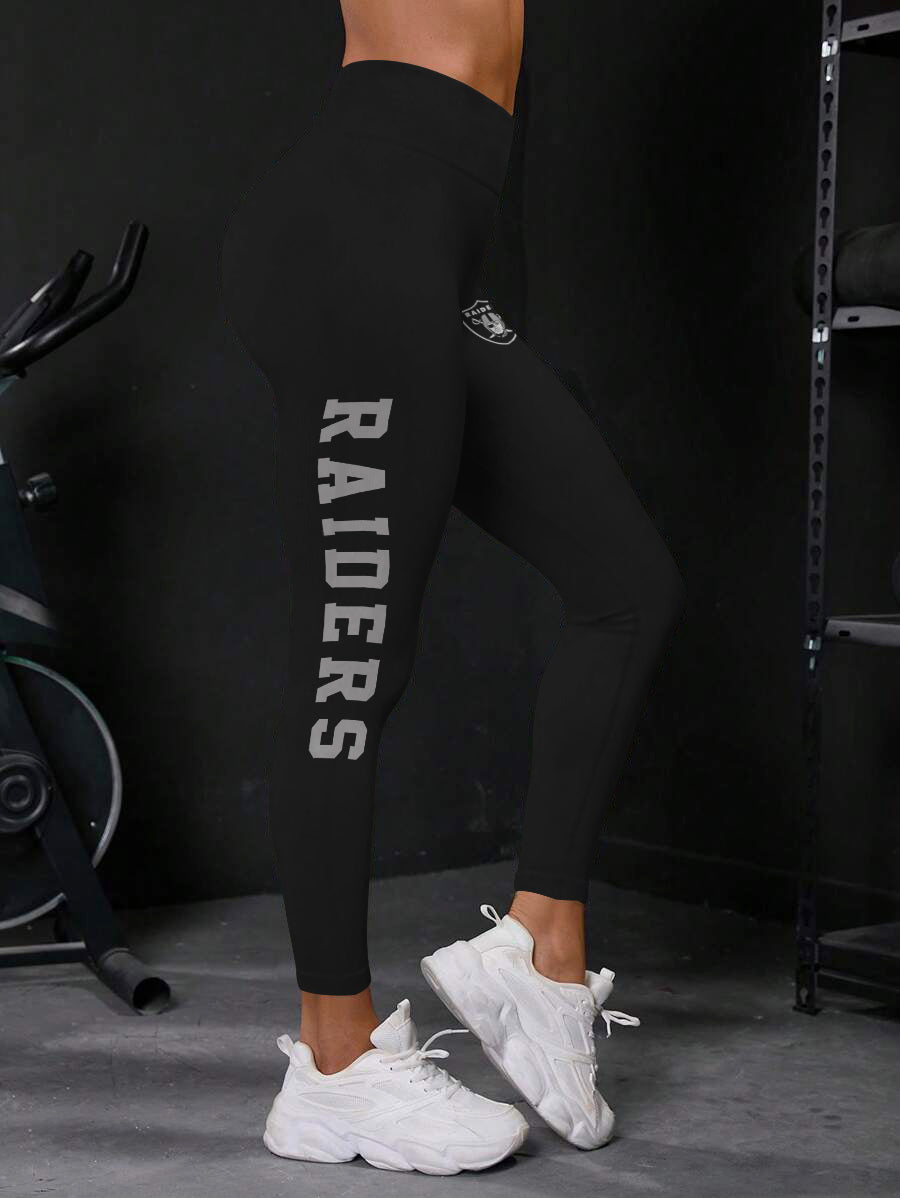 Las Vegas Raiders High Waist Push Up Printed Leggings (4)