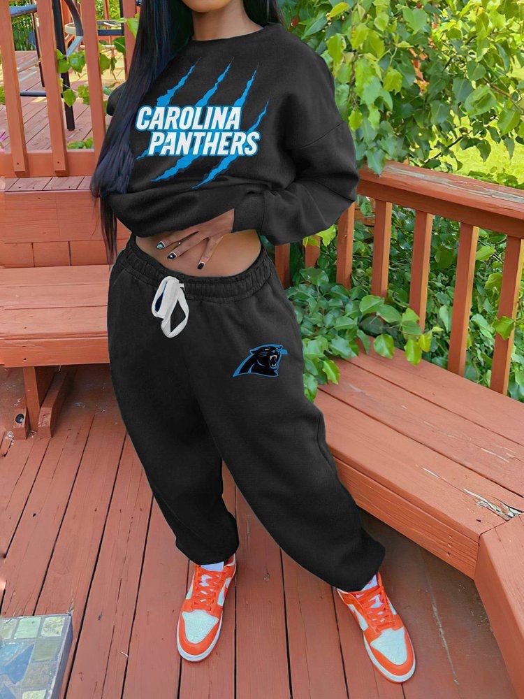 Carolina Panthers Drop Shoulder Sweatshirt and Sweatpants AZBTDSS000017