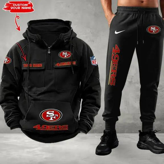 San Francisco 49ers Combo Multi-Pockets Hoodie And Pants EM26