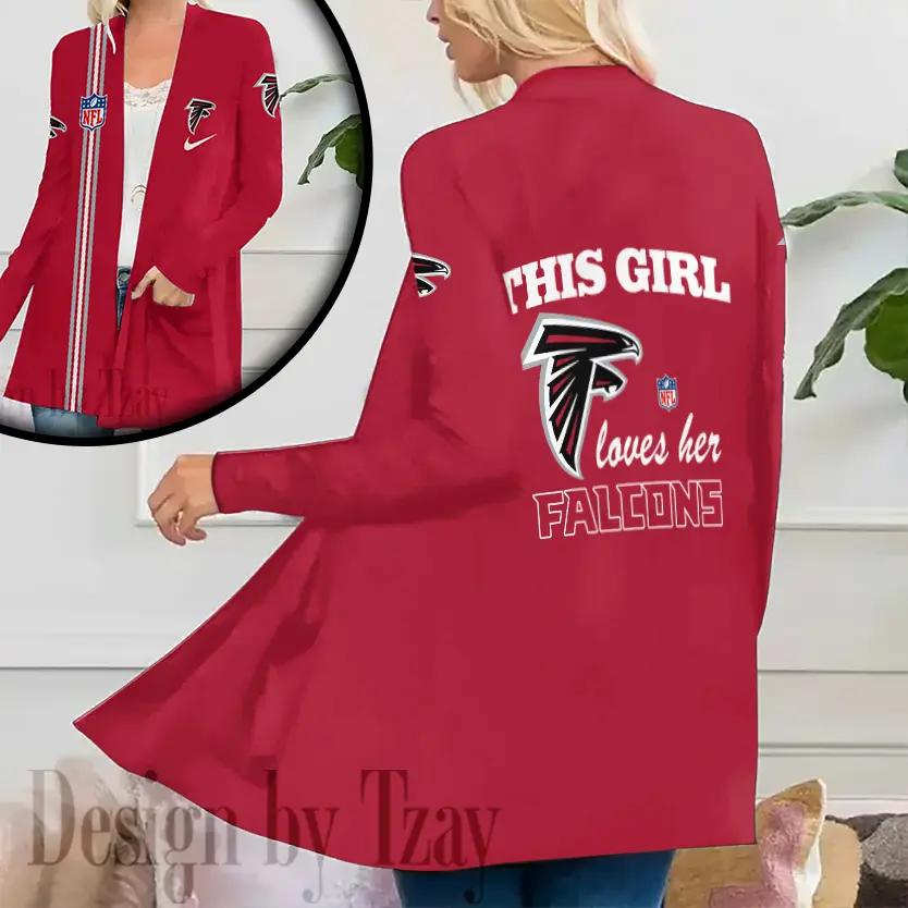 Atlanta Falcons Women Patch Pocket Cardigan BT008