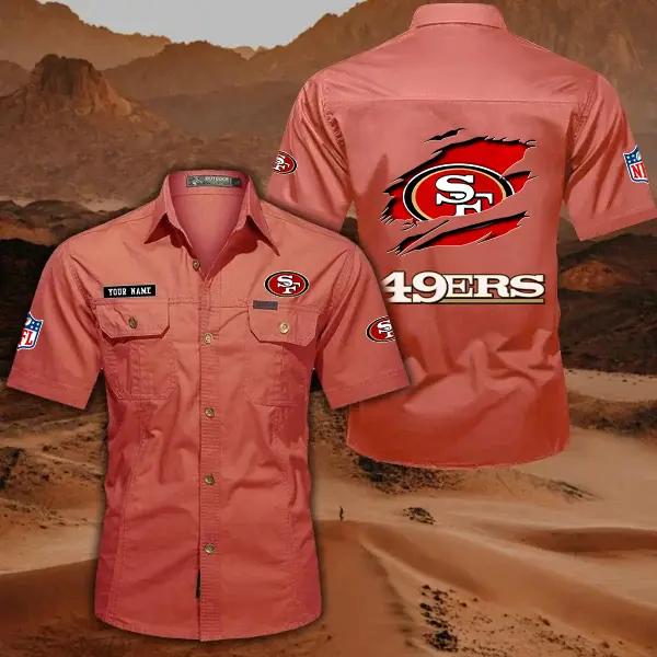 San Francisco 49ers Men’s Short Sleeve Cargo Shirts New 2025 AZBT2DCGS000027