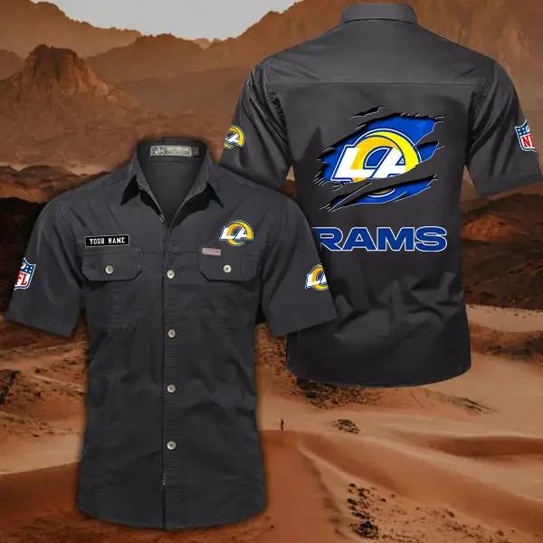 Los Angeles Rams Men’s Short Sleeve Cargo Shirts New 2025 AZBT2DCGS000019
