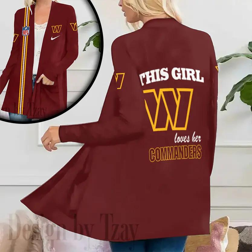 Washington Commanders Women Patch Pocket Cardigan BT196