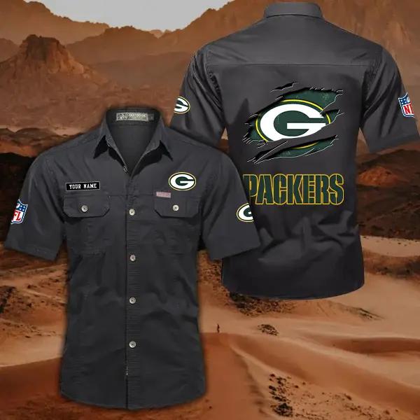 Green Bay Packers Men’s Short Sleeve Cargo Shirts New 2025 AZBT2DCGS000012