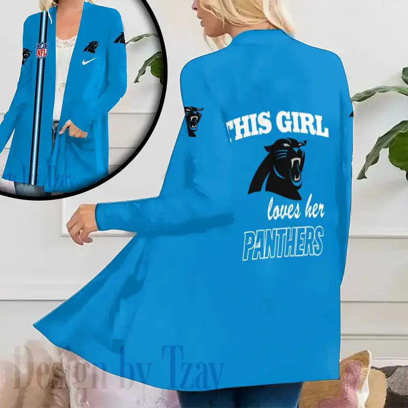 Carolina Panthers Women Patch Pocket Cardigan BT027