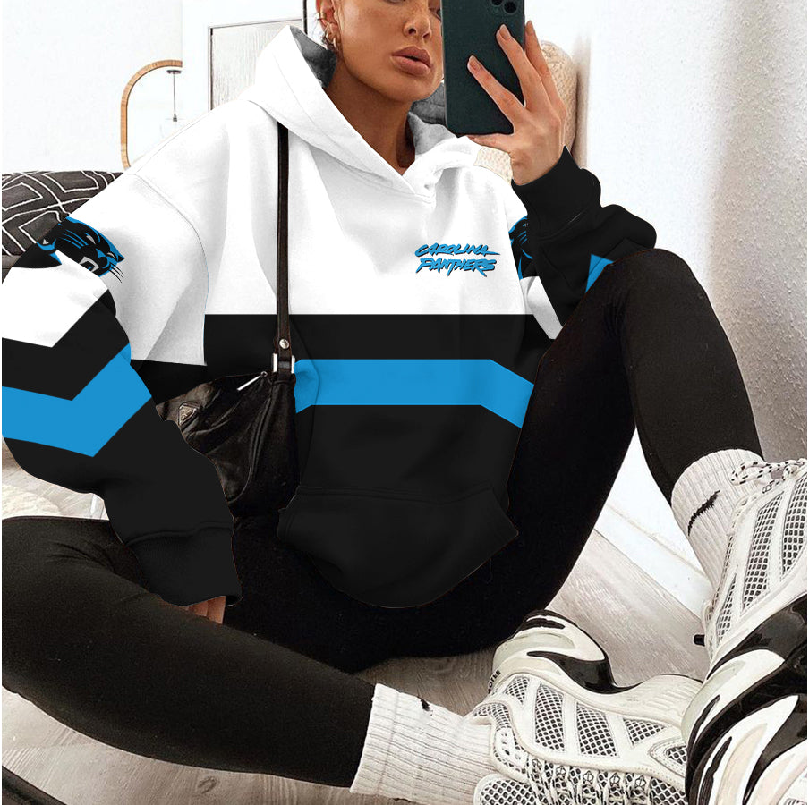 Carolina Panthers Printed Hooded Pocket Pullover Hoodie AZBTPH000014