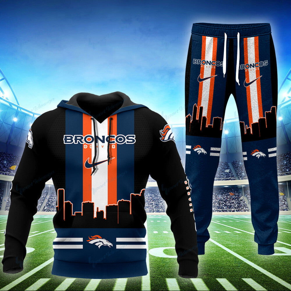 Denver Broncos Hoodie and Jogger Set BG846