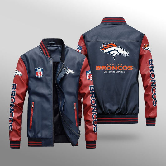 Denver Broncos Leather Bomber Jacket BG03