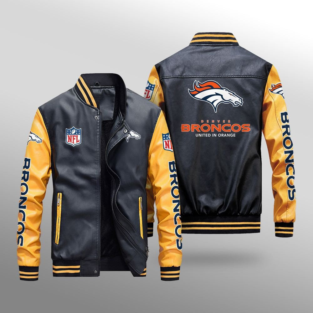 Denver Broncos Leather Bomber Jacket BG03