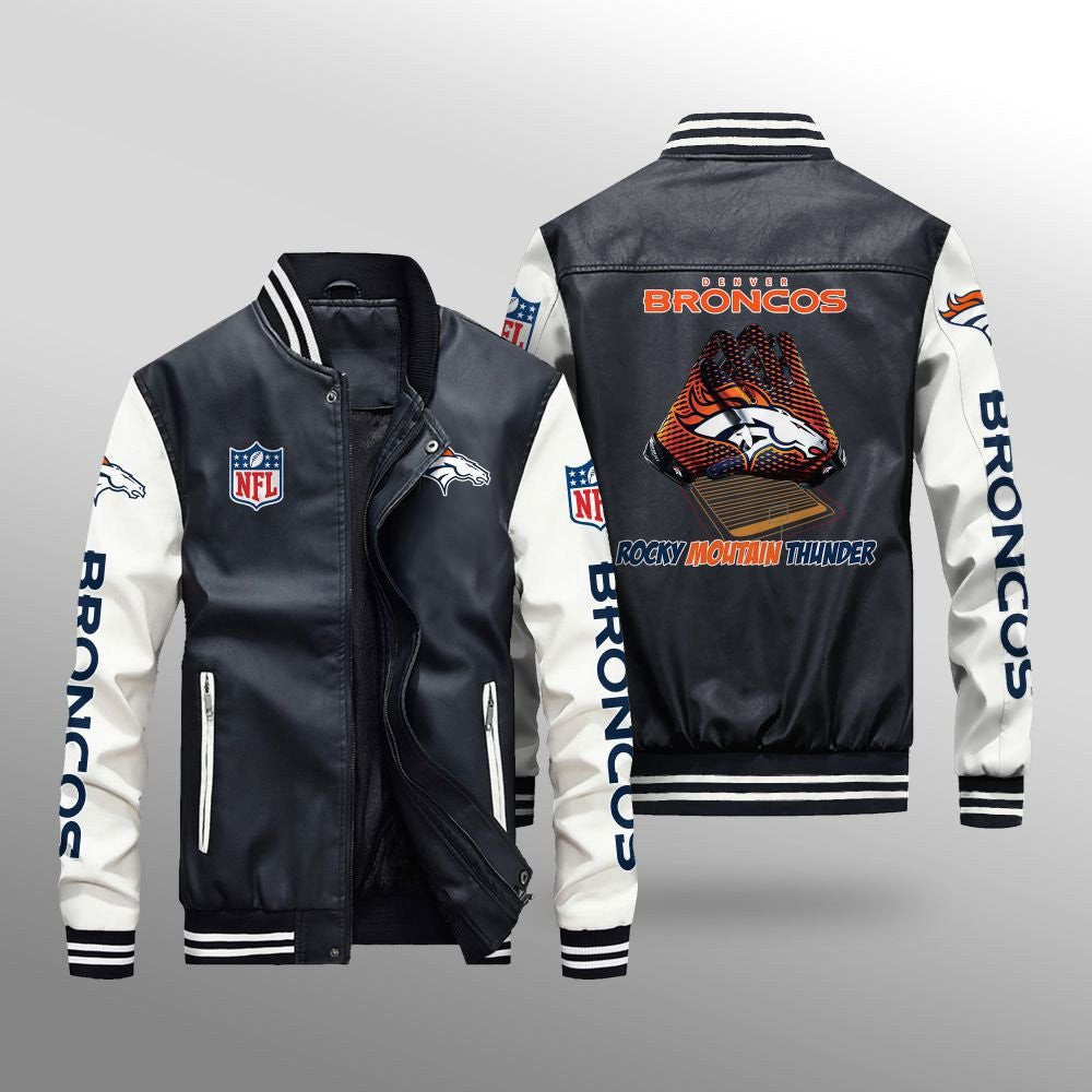 Denver Broncos Leather Bomber Jacket BG16