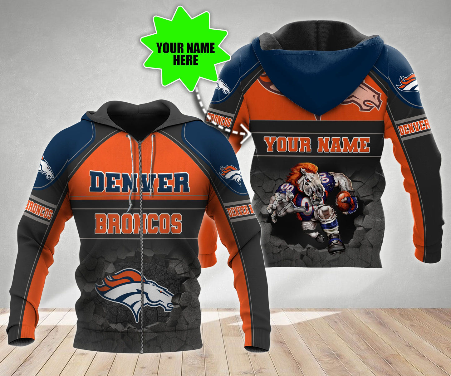 Denver Broncos Personalized All Over Printed 575