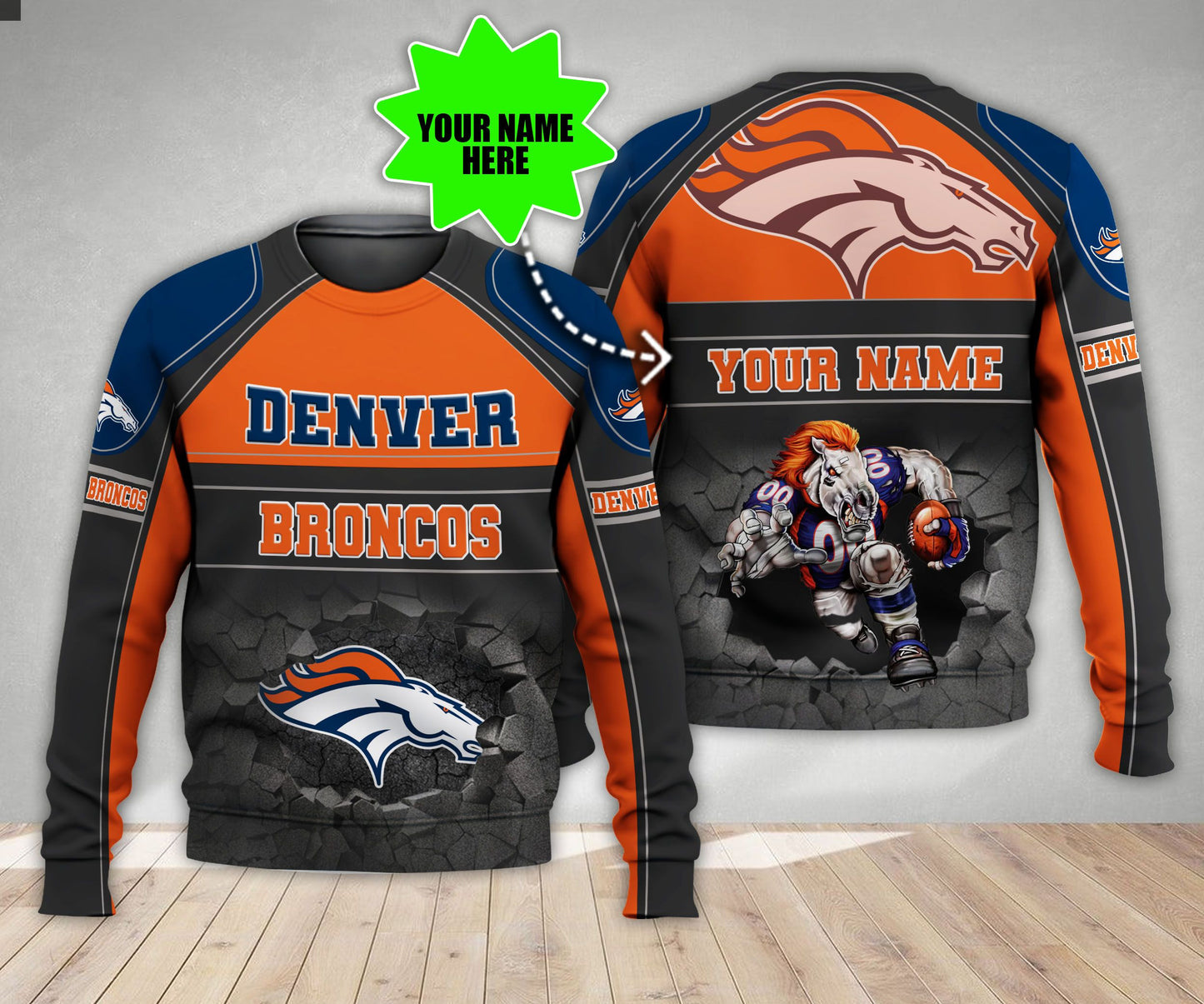 Denver Broncos Personalized All Over Printed 575