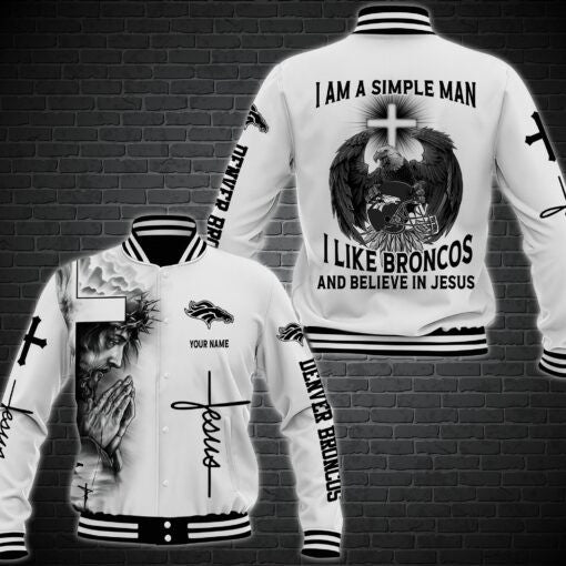 Denver Broncos Personalized Baseball Jacket 67