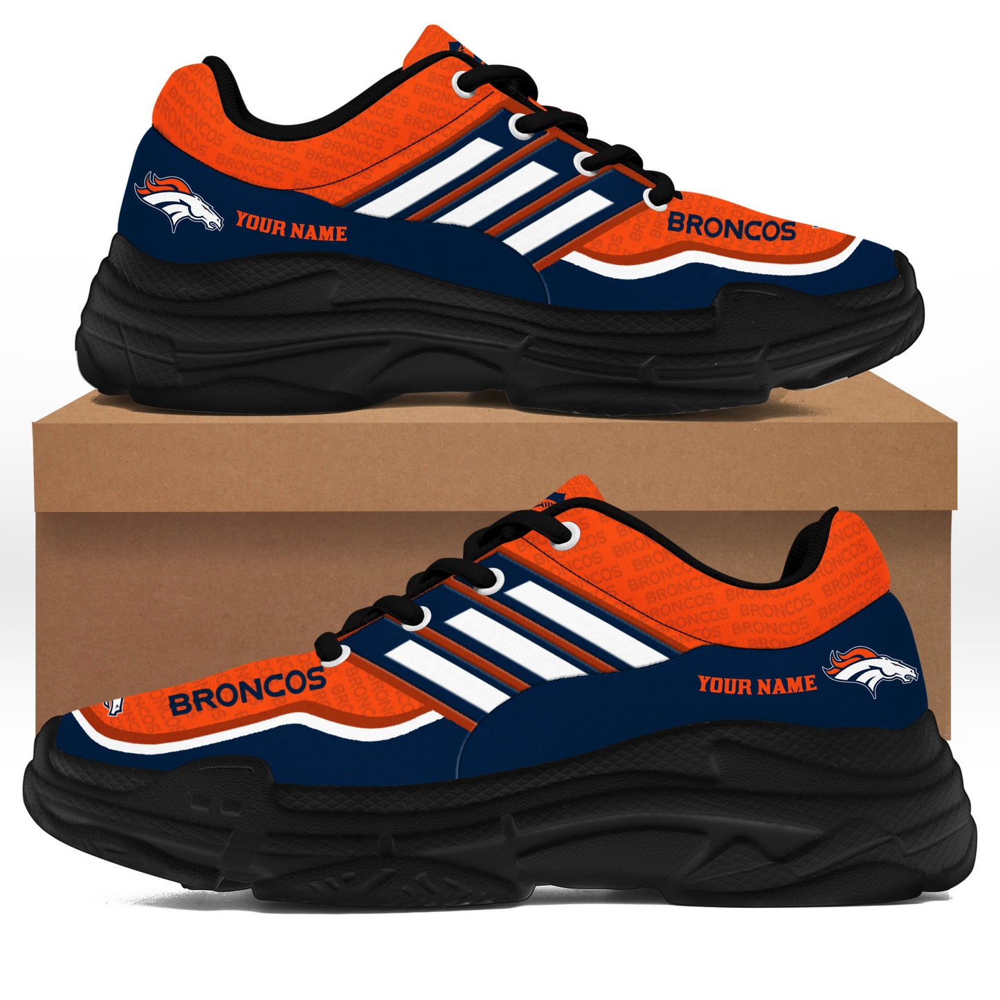 Denver Broncos Personalized Chunky Sneakers 03