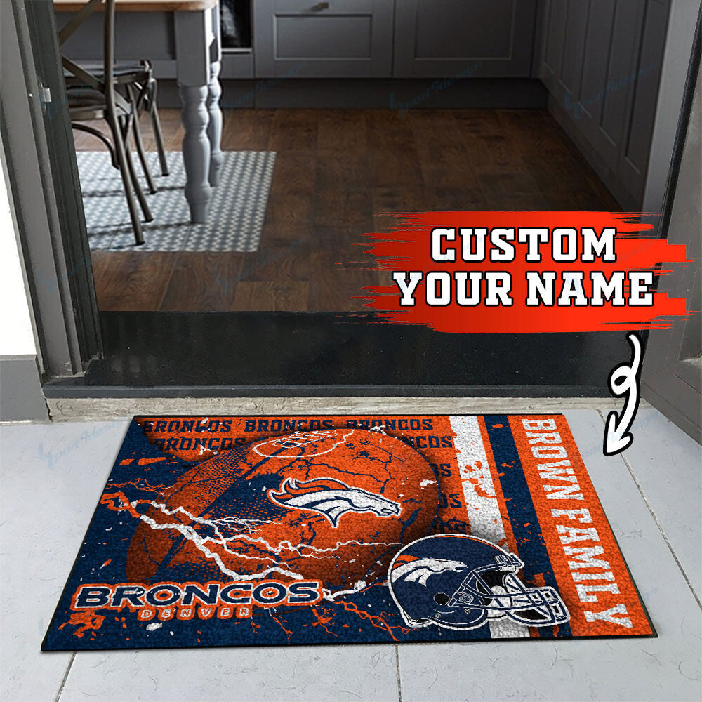 Denver Broncos Personalized Doormat BG10