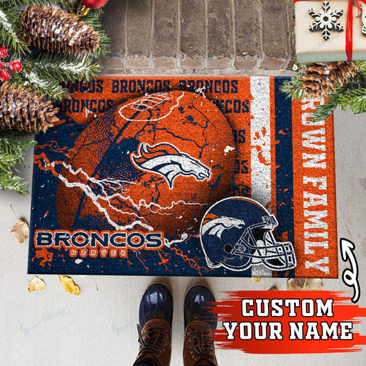 Denver Broncos Personalized Doormat BG10