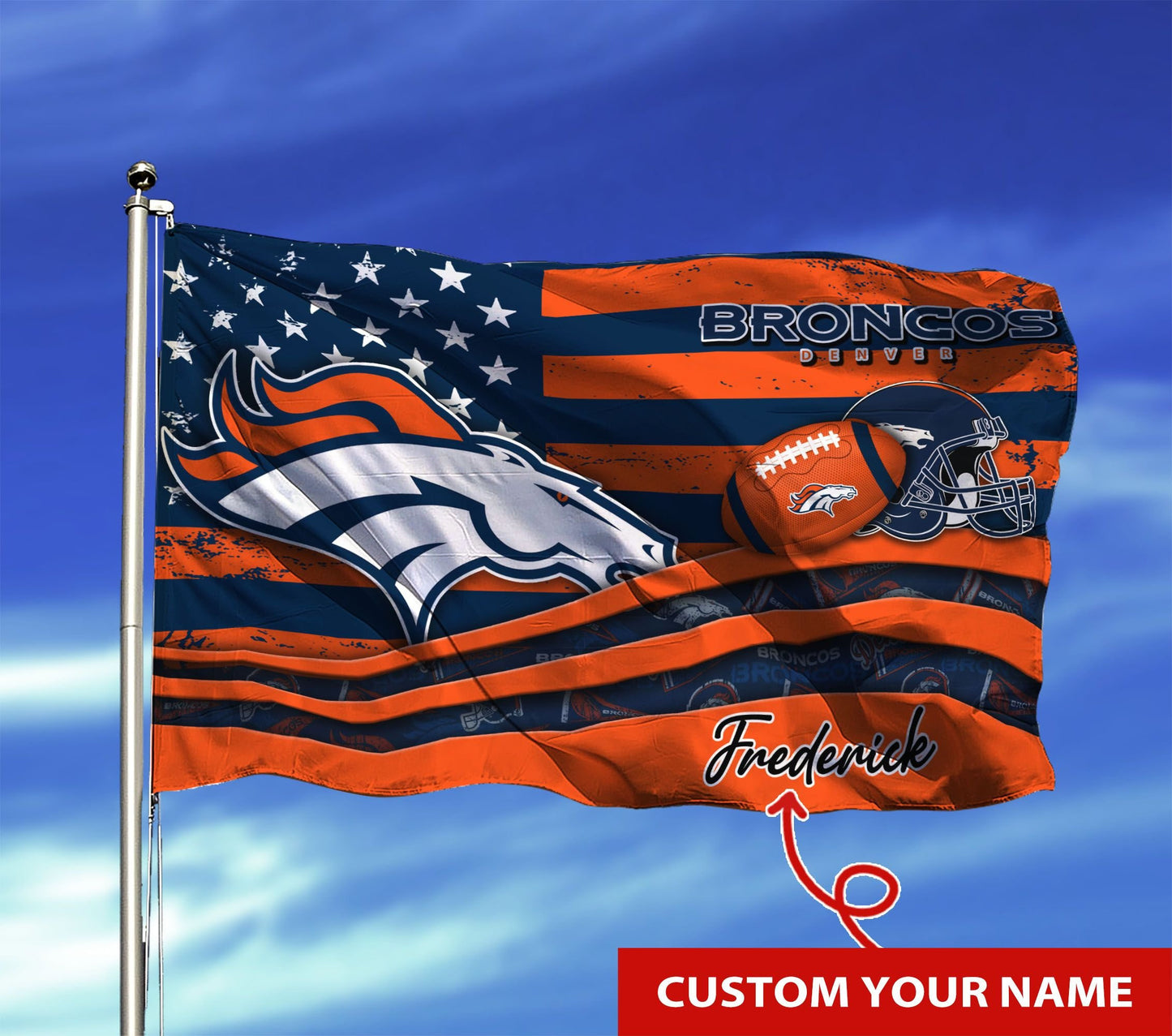 Denver Broncos Personalized Flag 09