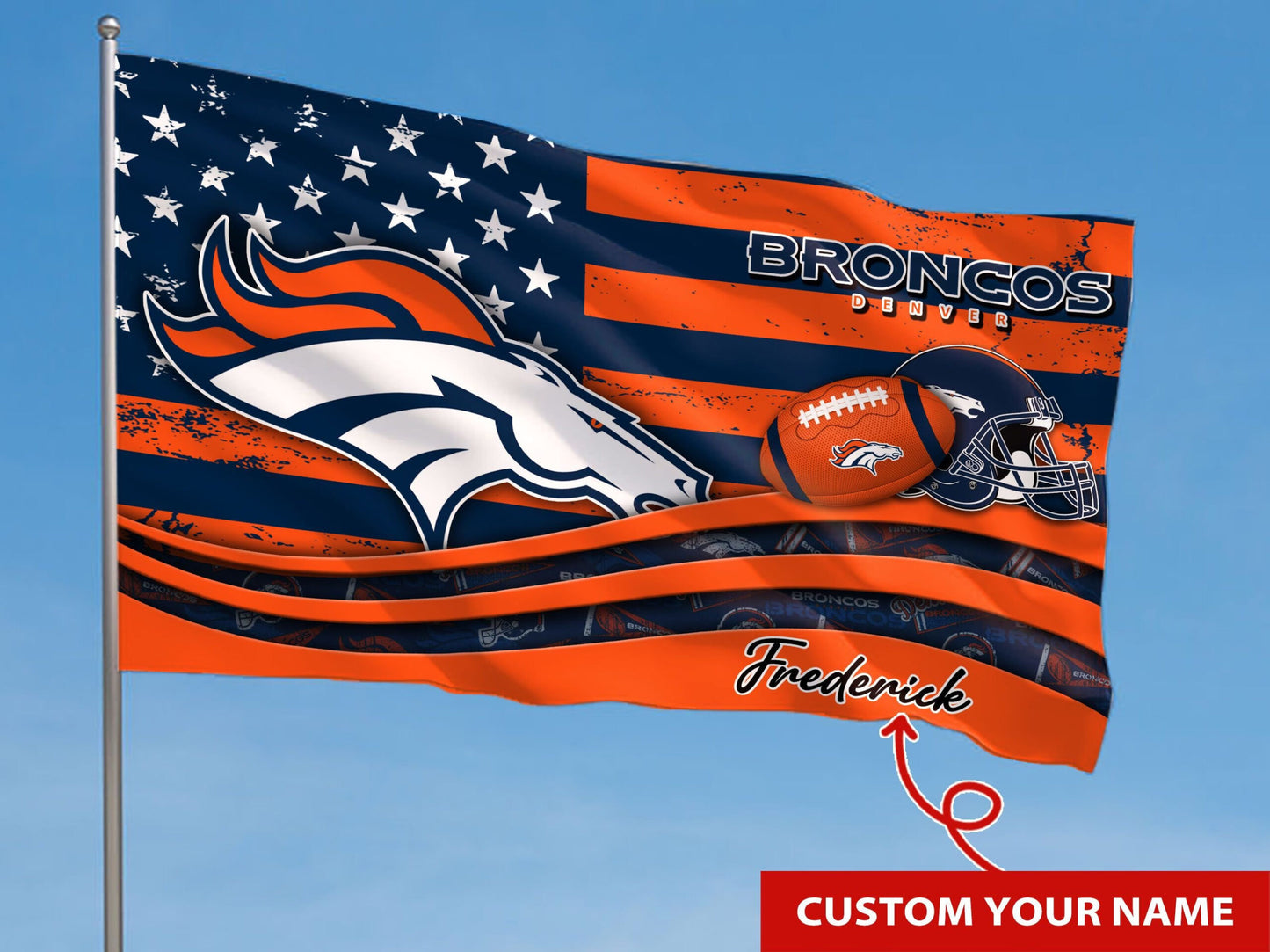 Denver Broncos Personalized Flag 09