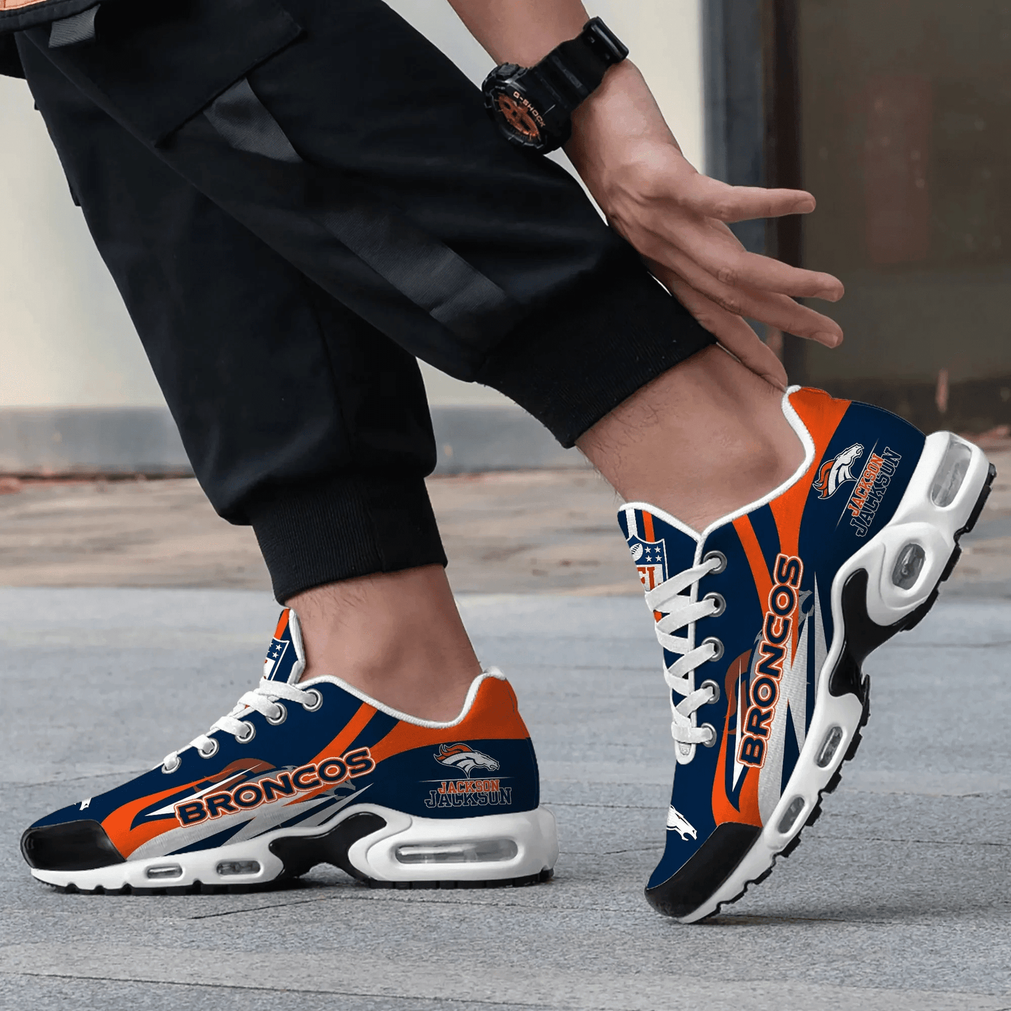 Denver Broncos Personalized Plus T-N Youth Sneakers BG89