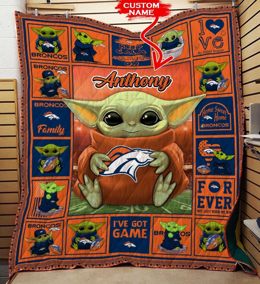 Denver Broncos Personalized Premium Quilt BG12