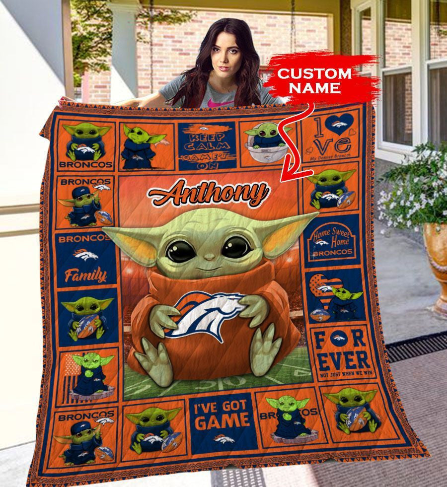 Denver Broncos Personalized Premium Quilt BG12