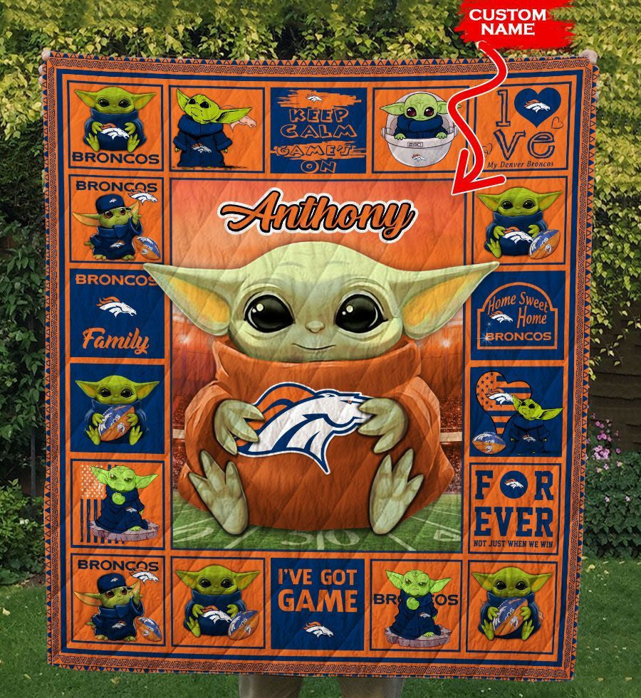 Denver Broncos Personalized Premium Quilt BG12