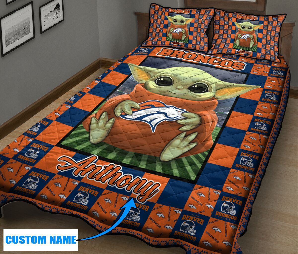 Denver Broncos Personalized Quilt Set BG41