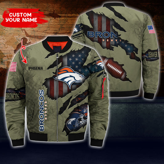 Denver Broncos Personalized Thick Bomber Jacket CS49