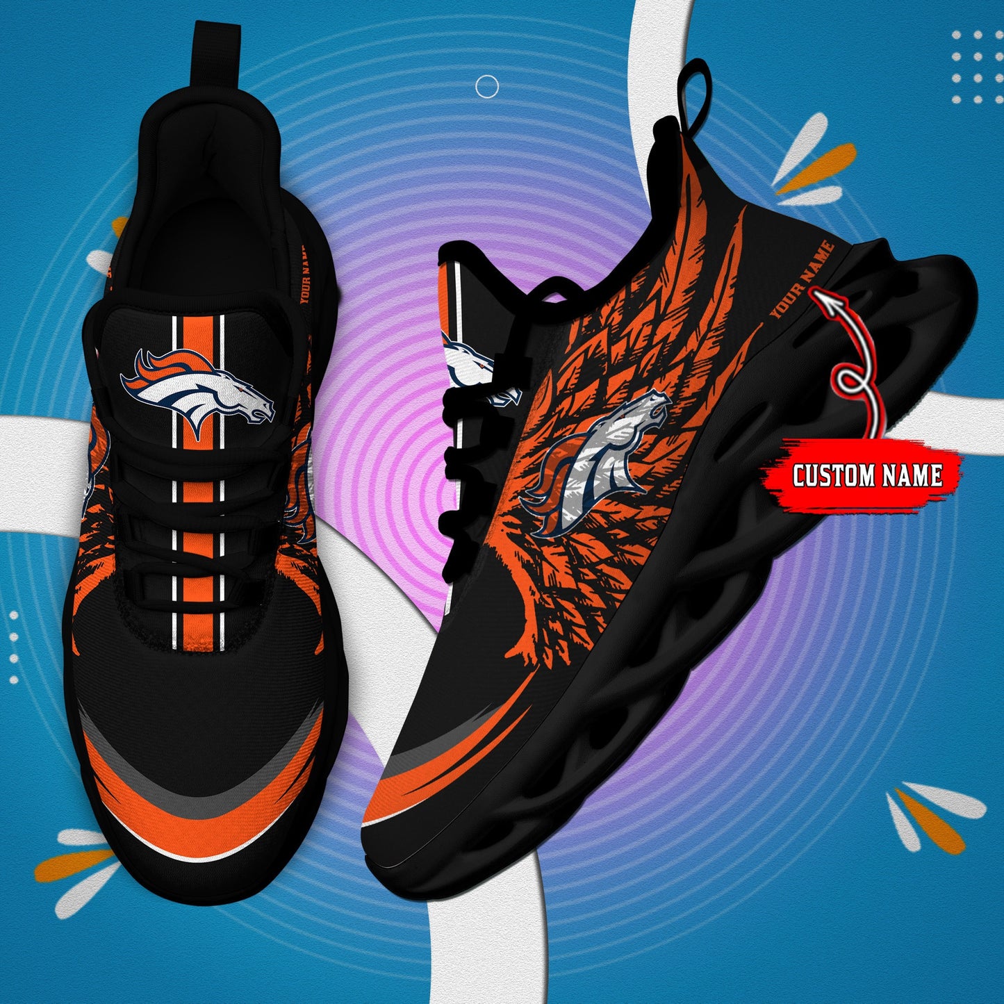 Denver Broncos Personalized Yezy Running Sneakers BB663
