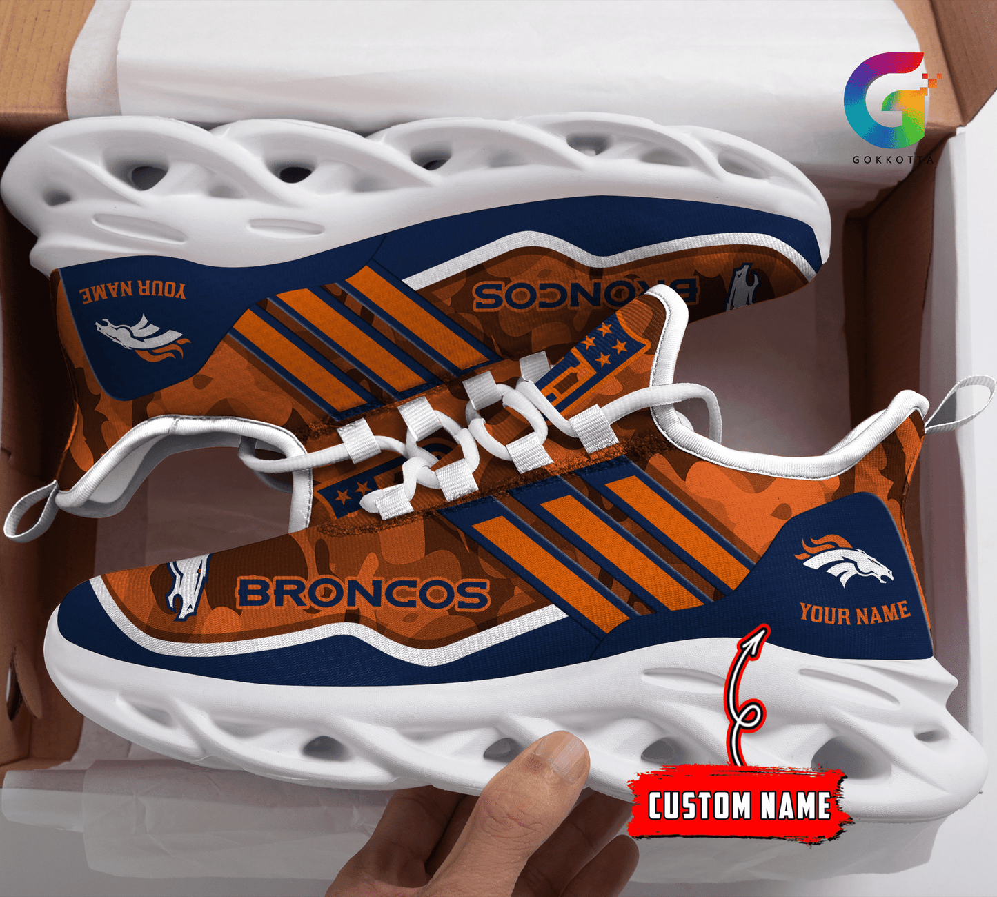 Denver Broncos Personalized Yezy Running Sneakers BG323