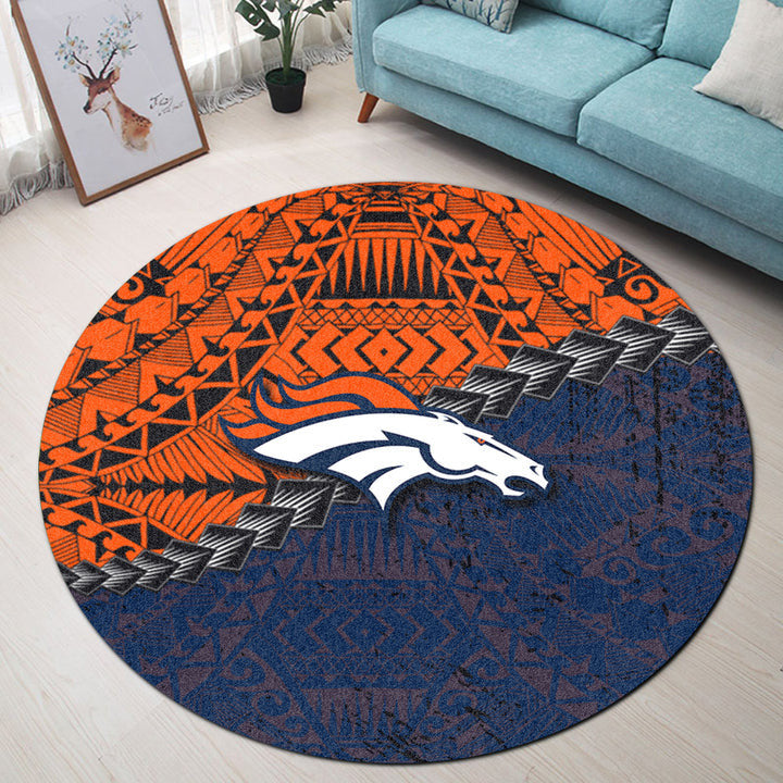 Denver Broncos Round Rug 17