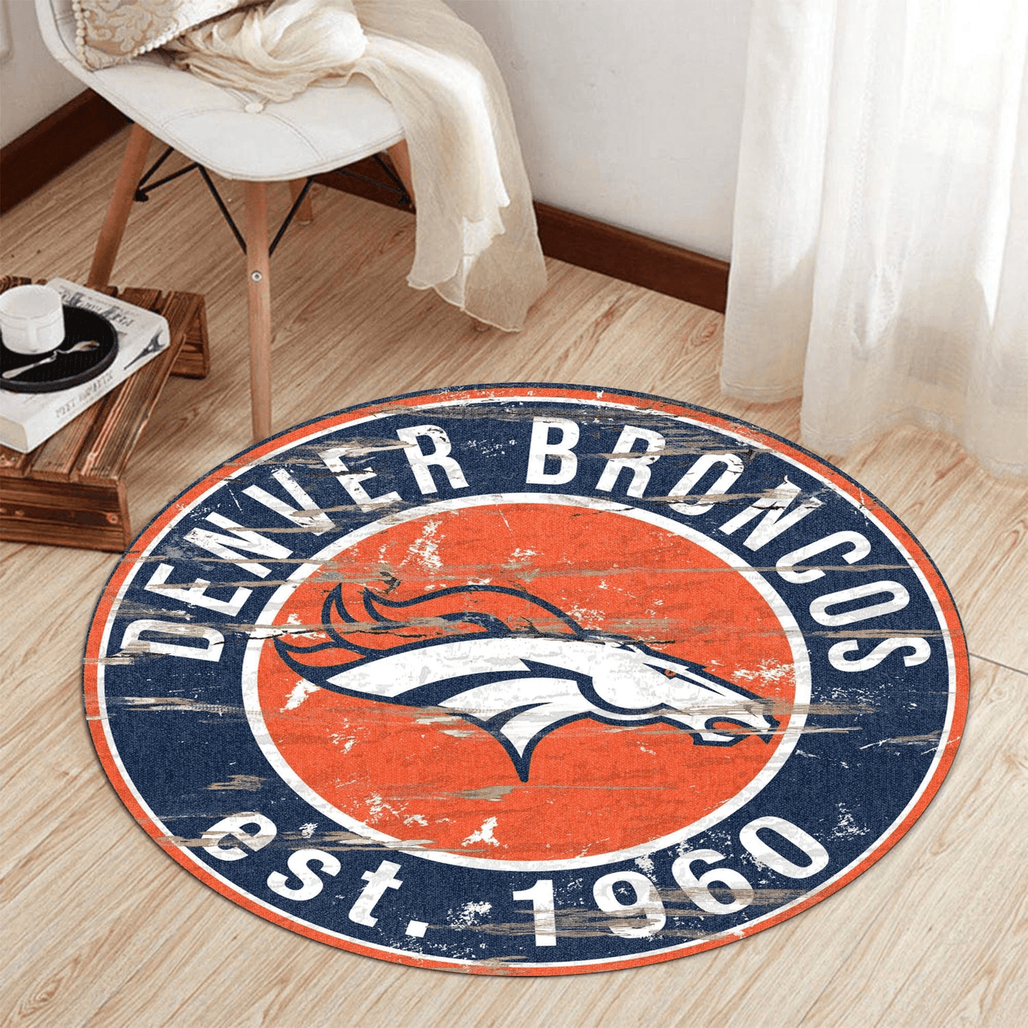 Denver Broncos Round Rug 177