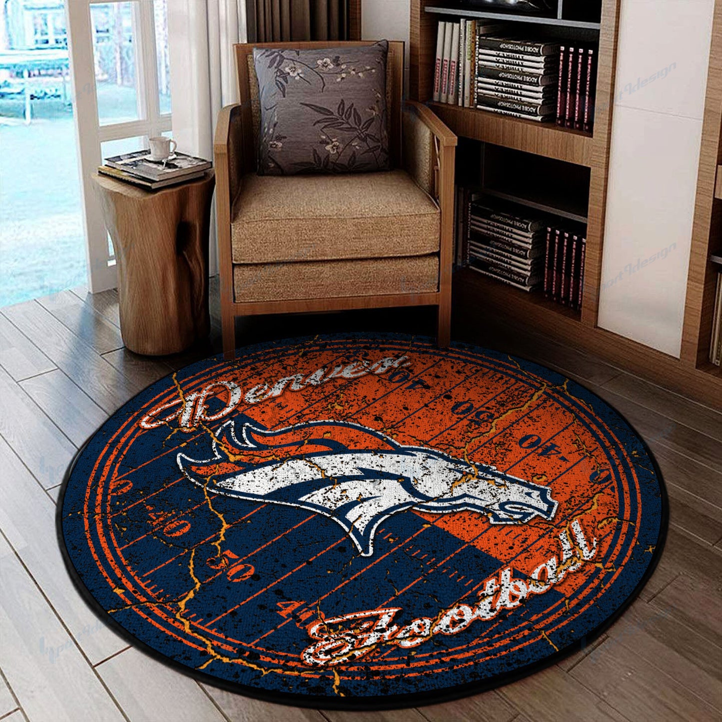 Denver Broncos Round Rug 63
