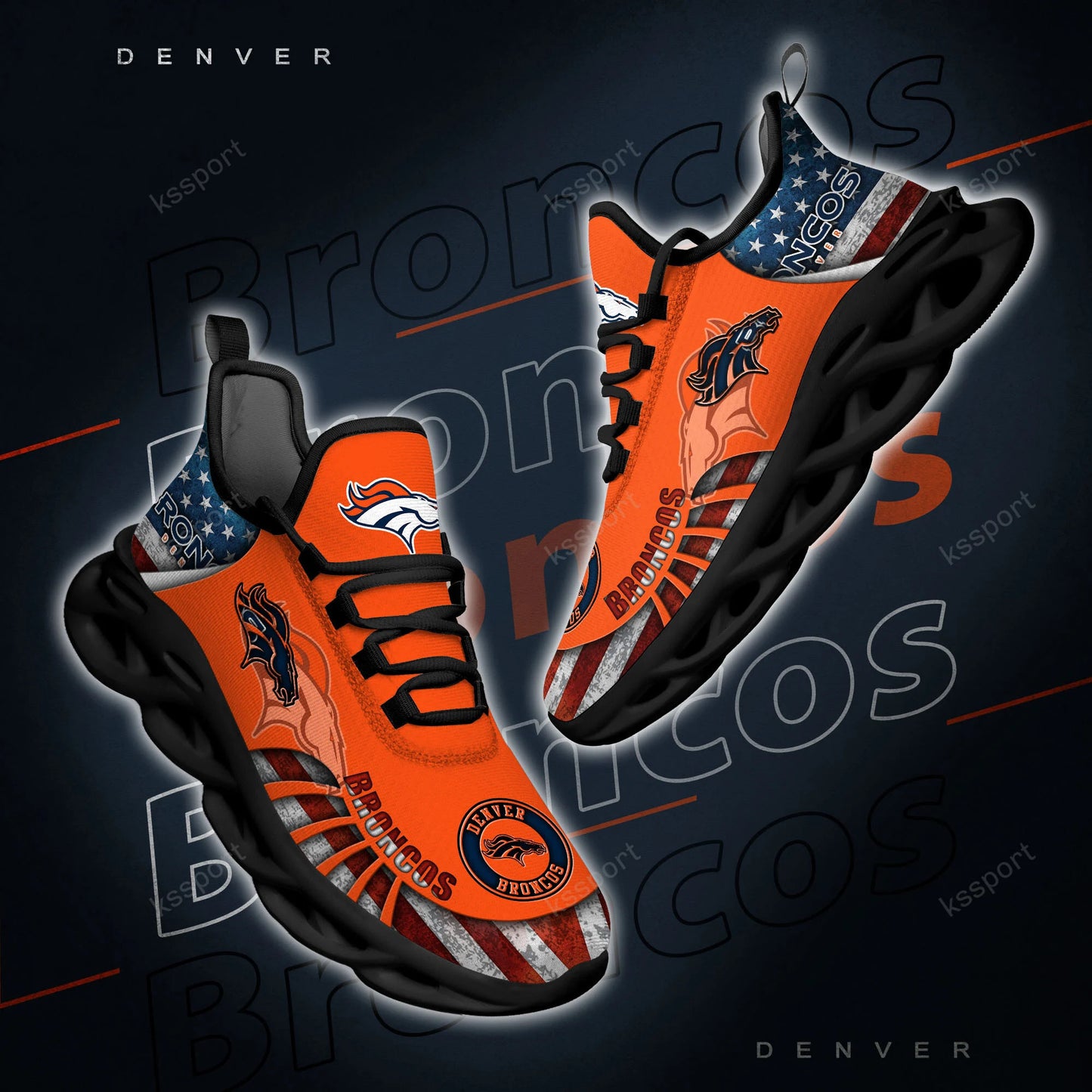 Denver Broncos Yezy Running Sneakers BG813