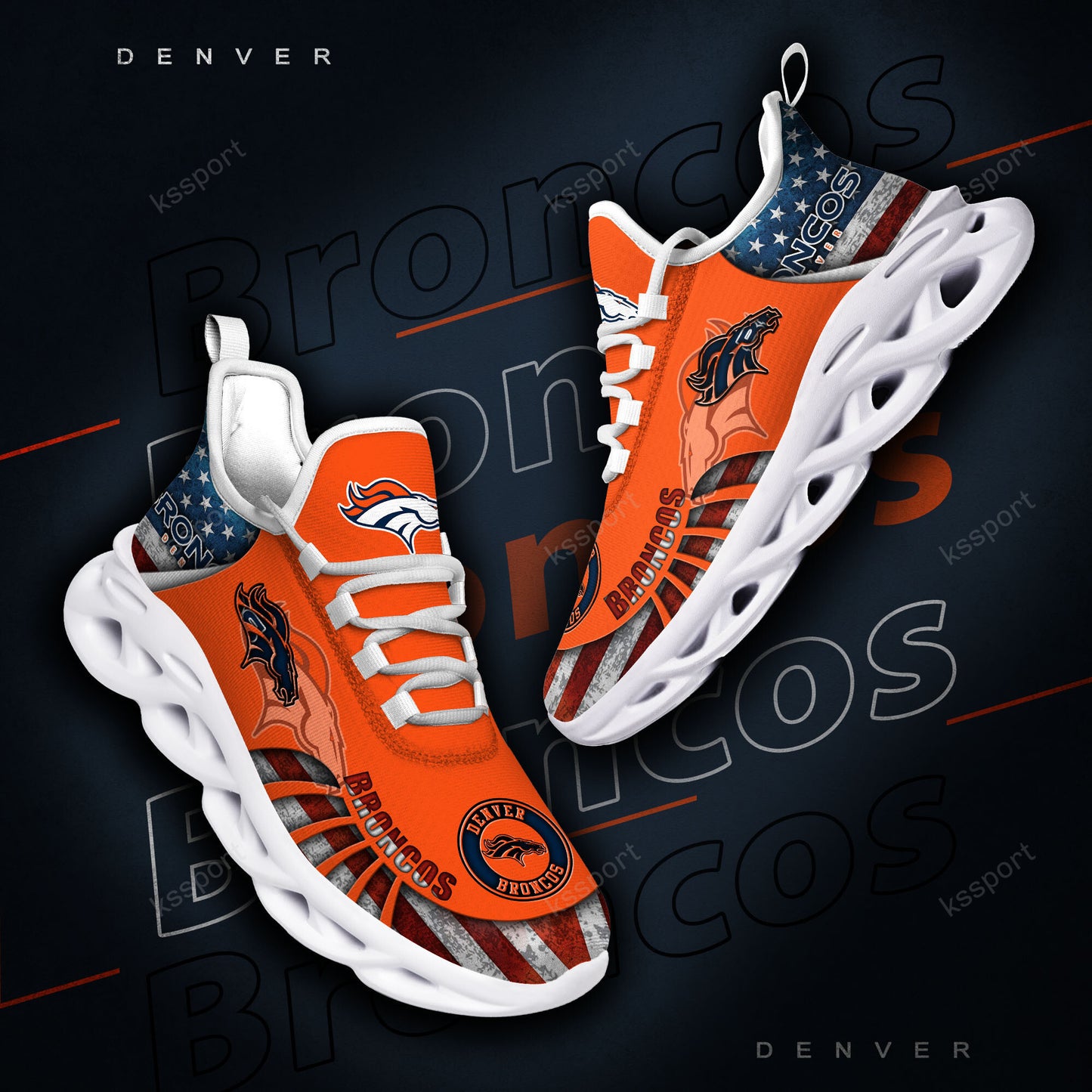 Denver Broncos Yezy Running Sneakers BG813