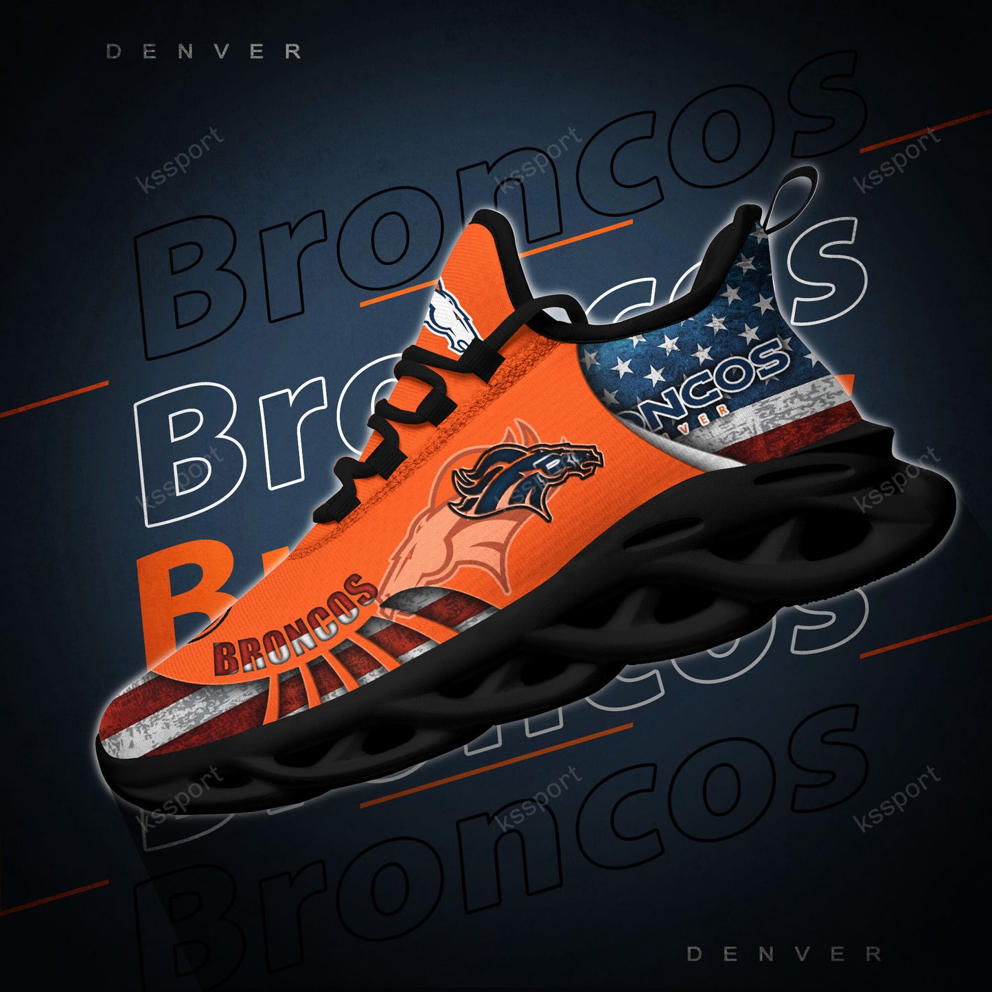 Denver Broncos Yezy Running Sneakers BG813