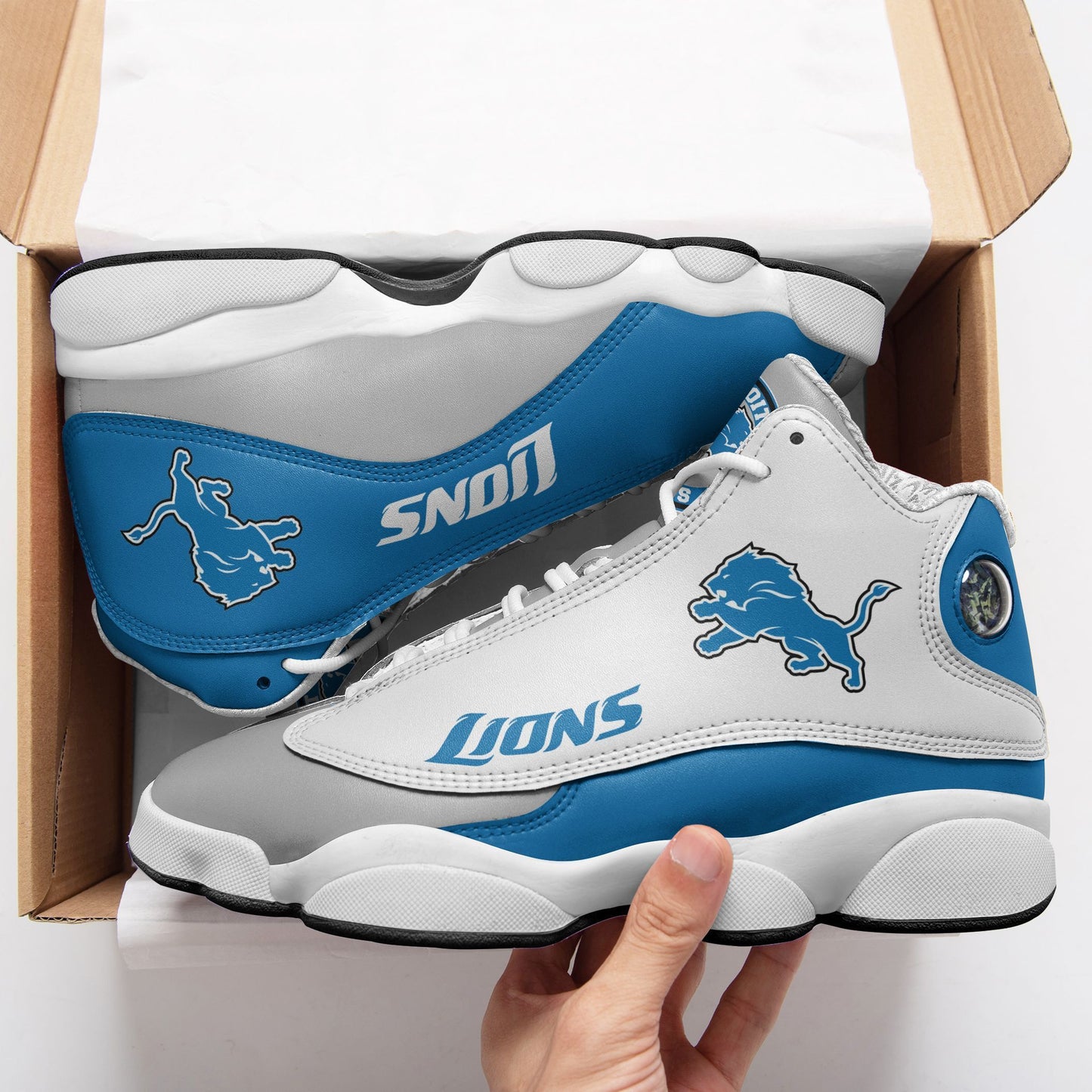 Detroit Lions Air JD13 Sneakers 085
