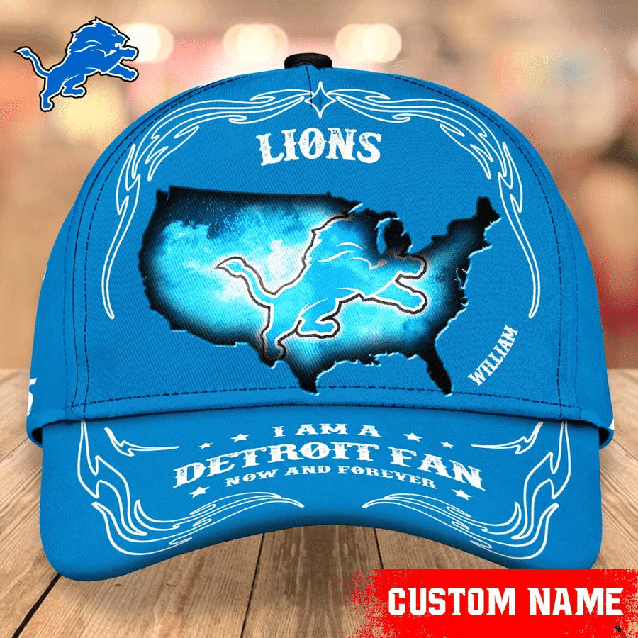 Detroit Lions Baseball Caps Custom Name