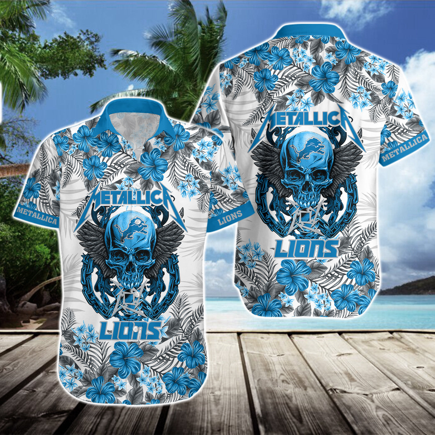 Detroit Lions Hawaii Shirt & Shorts BG335