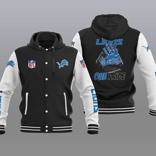 Detroit Lions Hooded Button Jacket with Hood 32