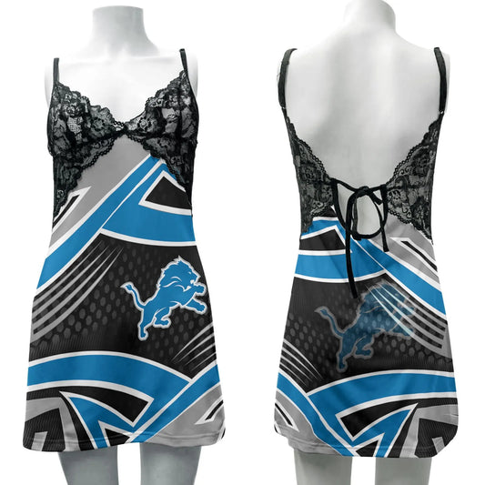 Detroit Lions Lace Back Strap Slip Dress 300