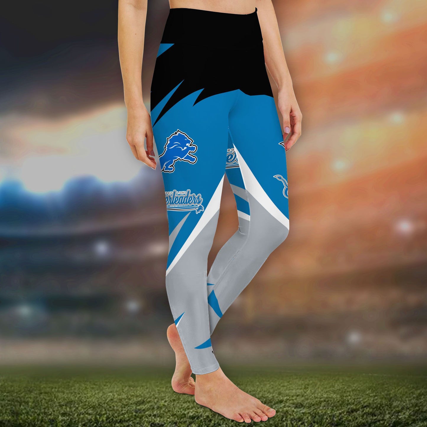 Detroit Lions Leggings And Criss Cross Tank Top BG82