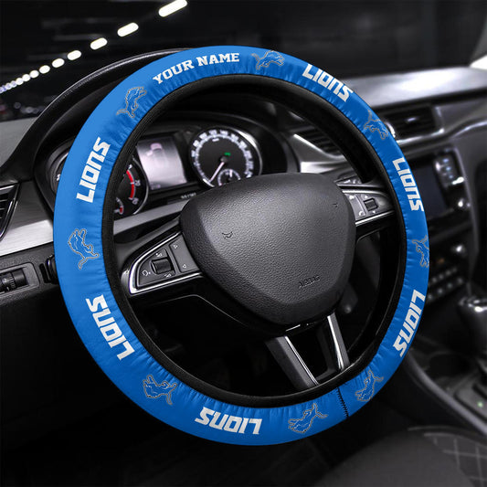 Detroit Lions Personalized 3D Steering Wheel Cover 74