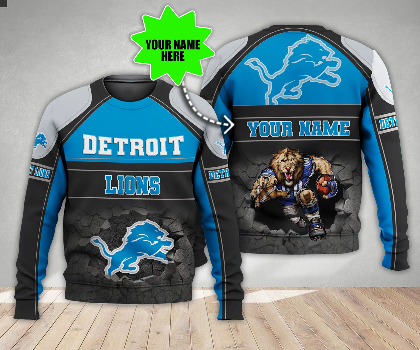 Detroit Lions Personalized All Over Printed 576